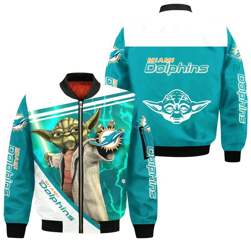 NFL Miami Dolphins Bomber Jacket 3D Yoda Limited Edition All Over Print