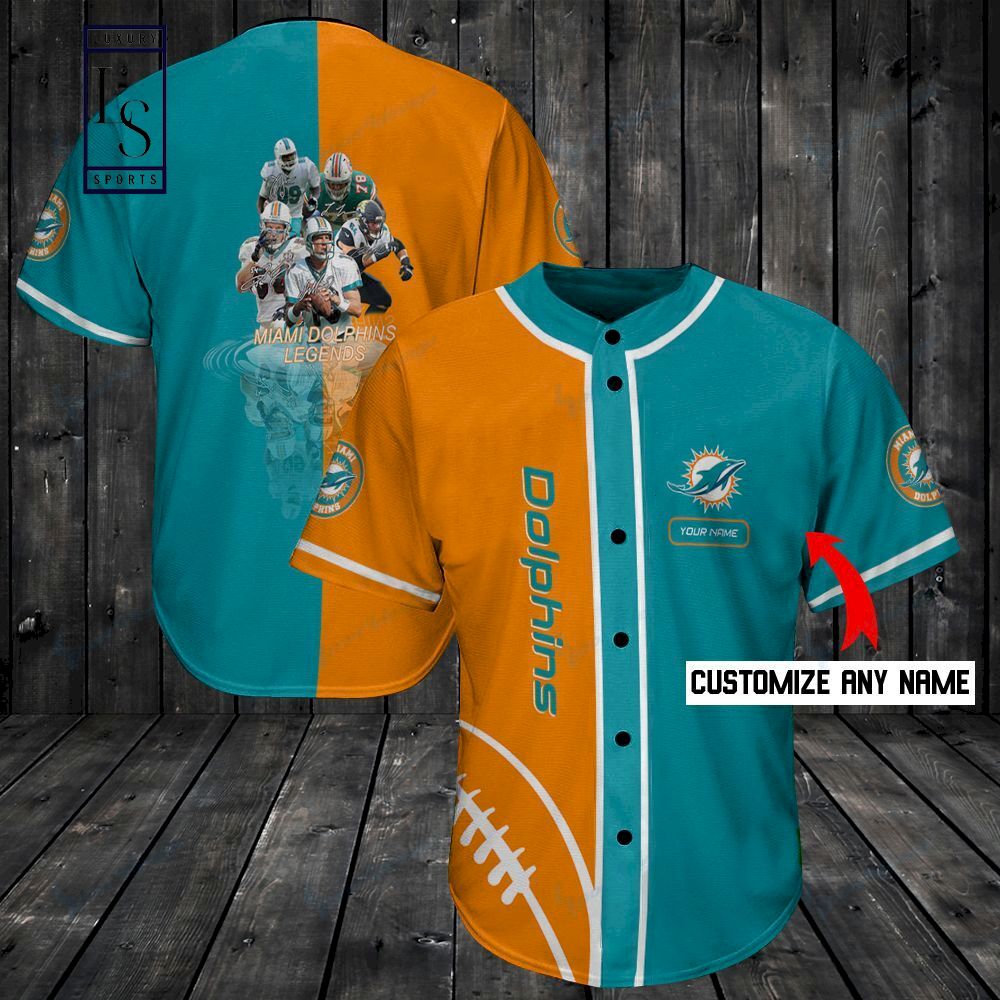 Miami Dolphins Player Personalized Baseball Jersey Shirt