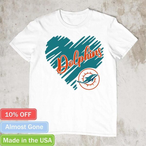 Heart Miami Dolphins logo shirt