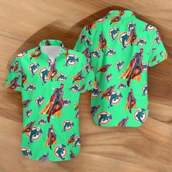 Marvel Vision Summer Hawaiian Shirts Miami Dolphins Nfl-