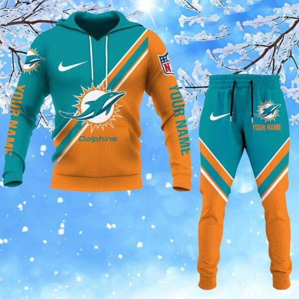 Miami Dolphins 3D Unisex Hoodie And Long Pants All Over Print For Fans