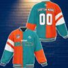 Miami Dolphins Baseball Jacket Custom Number & Name Youth Style For Fans