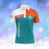 Miami Dolphins Button Up Polo Shirt Gift For Big Fans