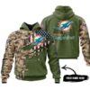 Miami Dolphins Camo Design Personalized Name All Printing 3D Hoodie