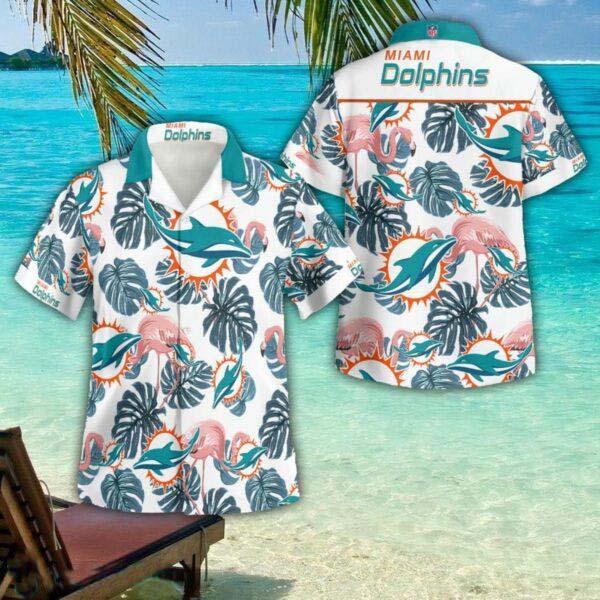 Miami Dolphins Fan Store Miami Dolphins 3D Button Hawaiian Shirt Men And Women Aloha Summer Beach Gift