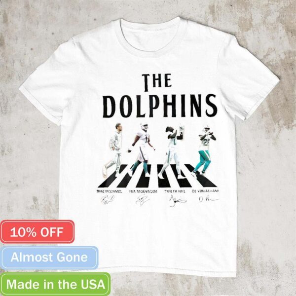 Miami Dolphins Mike Mcdaniel Tua Tagovailoa Tyreek Hill Deâ€™von Achane Abbey Road football shirt