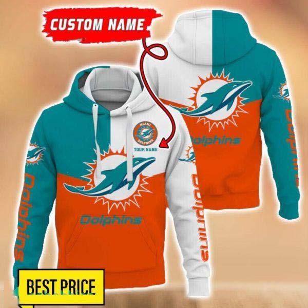 Miami Dolphins NFL Personalized Name Sport Fans 3D Hoodie Unisex For men And Women