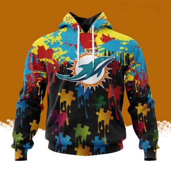 NFL Miami Dolphins Special Autism Awareness Design Hoodie 3D All Over Print