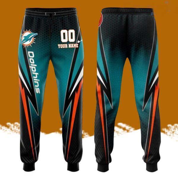 Personalized Miami Dolphins Football Team All Over Print 3D Long Pants Black