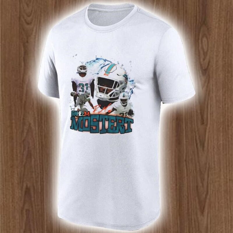 Raheem Mostert Miami Dolphins Inside Leverage Miami Signature T shirt