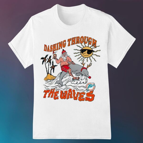 Miami Dolphins dashing through the waves shirt