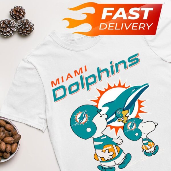 Miami Dolphins Snoopy and Charlie Brown Peanuts shirt