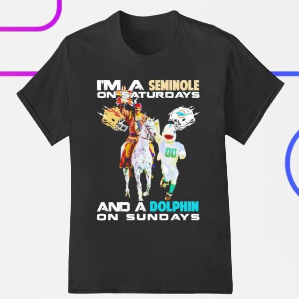 Osceola and Renegade and T.D. I’m a Florida State Seminoles and a Miami Dolphins on sundays shirt