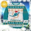 Miami Dolphins Big Logo Snowflake Pattern For Holiday Ugly Christmas Sweater - available at - miamidolphinsfanstore.com