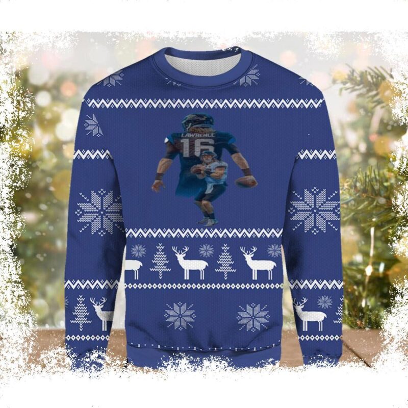 Trevor Lawrence Miami Dolphins Ugly Christmas Sweater - available at - miamidolphinsfanstore.com